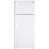 GE 17.5-cu ft White Top-Freezer Refrigerator with Right-Hand Opening