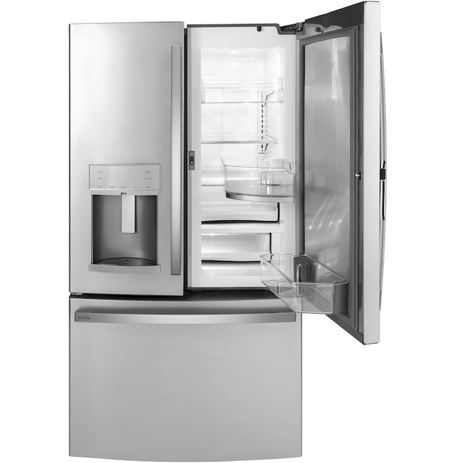 GE 22.2 ft³ BottomFreezer French Door Refrigerator Stainless Steel