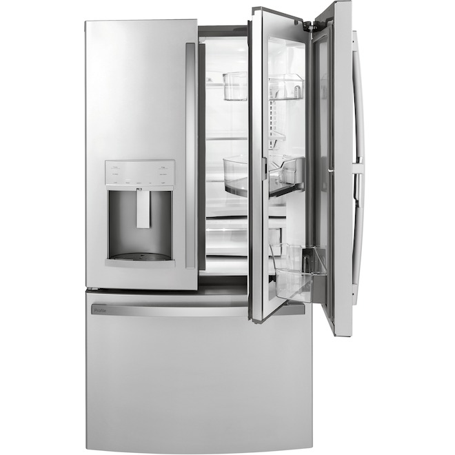 GE 22.2 ft³ Bottom-Freezer French Door Refrigerator - Stainless Steel