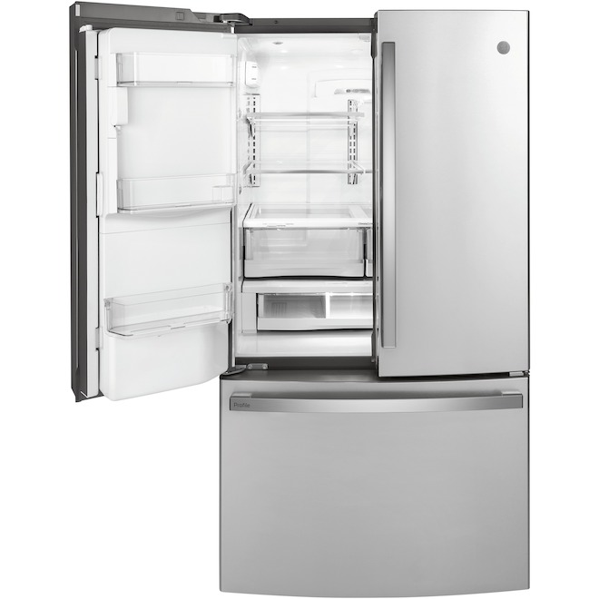 GE 22.2 ft³ Bottom-Freezer French Door Refrigerator - Stainless Steel