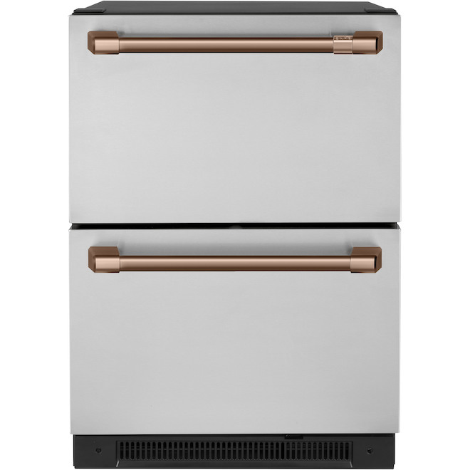 Café Undercounter Refrigerator Door 2-Handle Kit - Brushed Copper