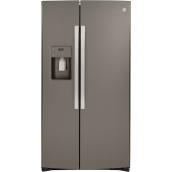 GE 25.1-cu ft Slate Side-by-Side Refrigerator with Ice Maker and Water Dispenser