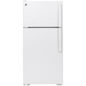 GE 15.6-cu ft White Top-Freezer Refrigerator with Left-Hand Opening