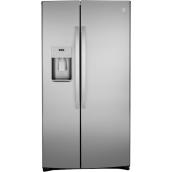 GE 25.1-cu ft Stainless Steel Side-by-Side Refrigerator with Ice Maker and Water Dispenser