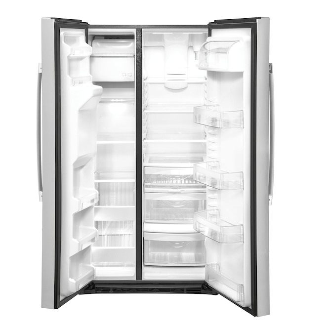 GE 25.1-Ft³ Standard Depth Side-by-Side Refrigerator Ice Maker Stainless Steel