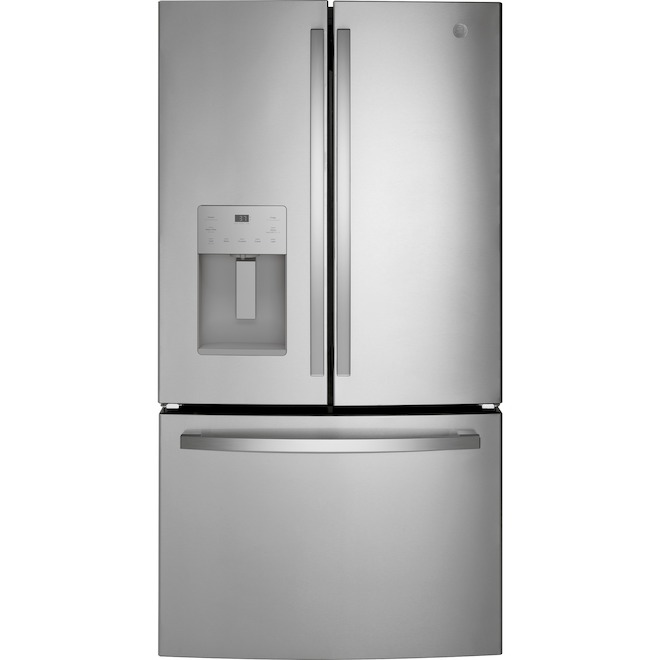 GE 25.6-cu ft French-Door Refrigerator with Ice Maker and Fingerprint-Resistant Stainless Steel Finish