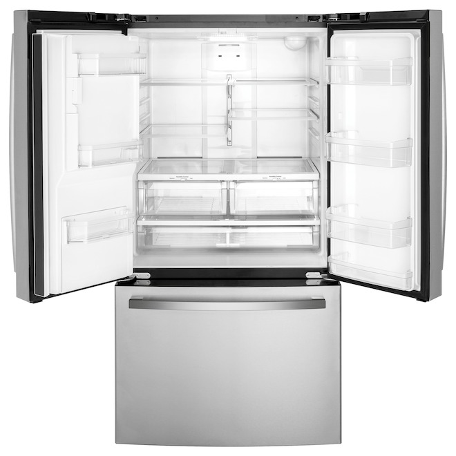 GE 25.6-cu ft French-Door Refrigerator with Ice Maker and Fingerprint-Resistant Stainless Steel Finish