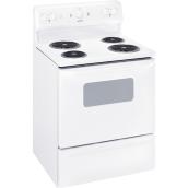 Cuisinière électrique autoportante Moffat avec 4 éléments à serpentins, 5 pi³, 30 po, blanc