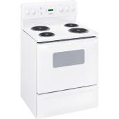 Cuisinière électrique autoportante Moffat avec 4 éléments à serpentins et SensiTemp, 5 pi³, 30 po, blanc