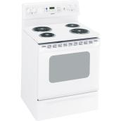 Cuisinière électrique autoportante GE autonettoyante avec 4 éléments à serpentins, 5 pi³, 30 po, blanc