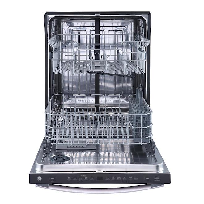 GE 24-in Stainless Steel Built-In Top Control Dishwasher with Steam PreWash