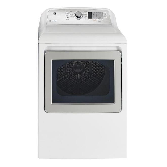 Sécheuse à Gaz GE Appliances porte battante réversible Certifié ENERGY STAR® 7,4 pcu Star blanc