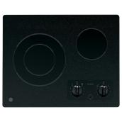 Surface de cuisson électrique GE à surface lisse avec 2 éléments, 21 po, noir
