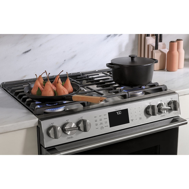 Café Gas 30-in Range with Convection - 6 Burners - Stainless Steel