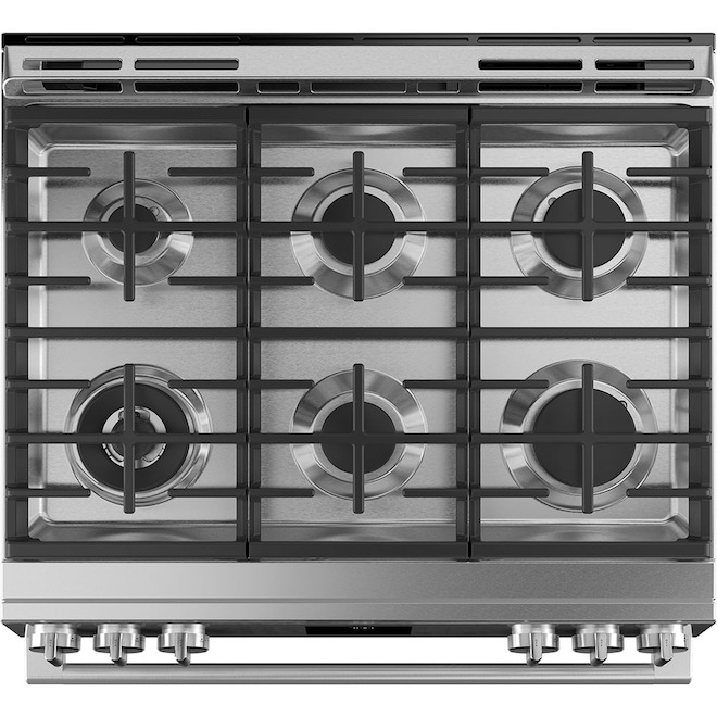 CAFE Caf Gas 30 In Range With Convection 6 Burners Stainless Steel   23085943d L 