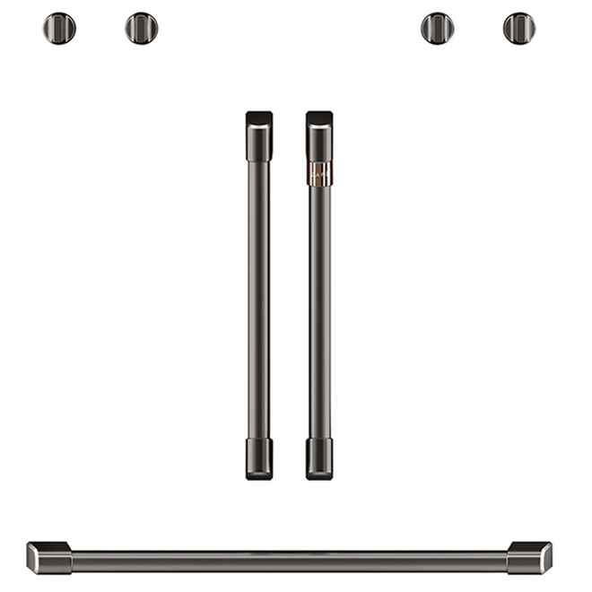 Café Fits Wall Oven Size 30-in 7 Piece Handle and Knob Kit Brushed Black