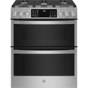 GE Profile 5-Burners 4.3-cu ft/2.4-cu ft Self-Cleaning Gas Range (Stainless Steel) (30-in)