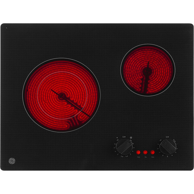GE Elecric Compact Cooktop - Glass-Ceramic - 21-in - Black