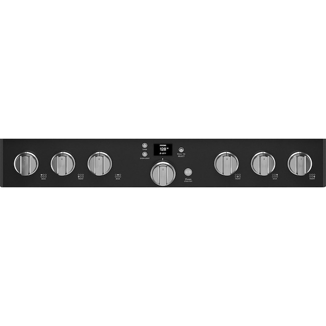 Café 36-in Smart Commercial-Style Single Oven Gas Range - 6-Burner - Steam-Clean - Matte Black