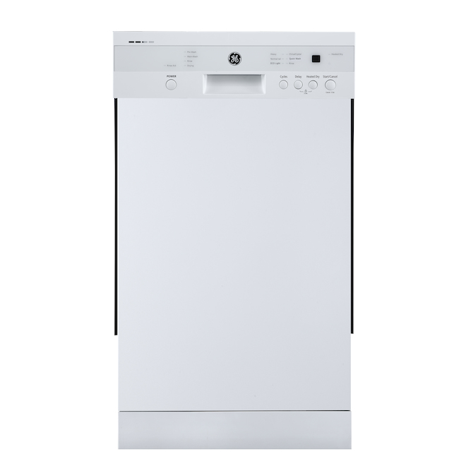 GE 18 in Compact Built In Dishwasher 52 dB White Energy Star