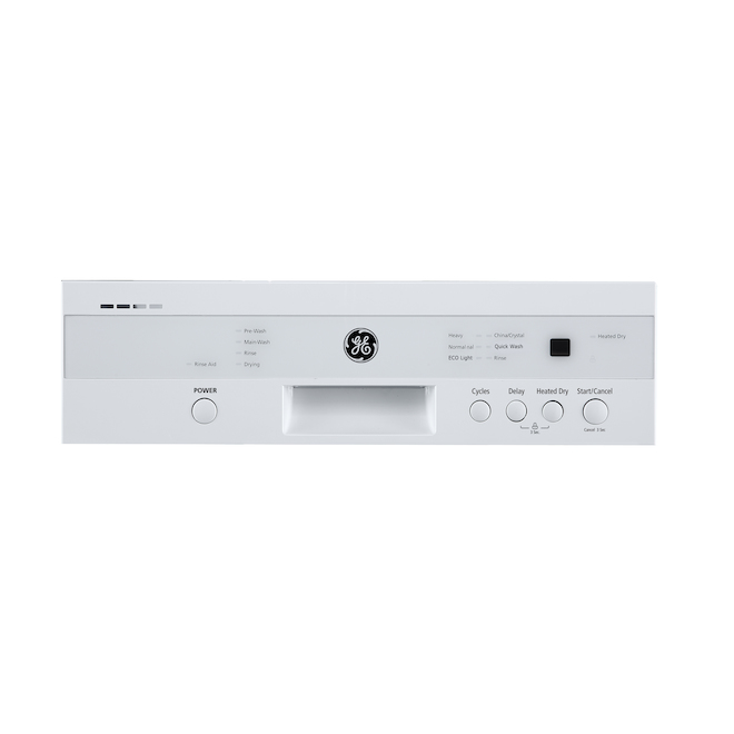 Lave-vaisselle compact encastrable GE 18 po 52 dB blanc certification Energy Star