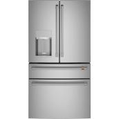 Café Smart 36-in 2-Drawer French-Door Refrigerator - Water and Ice Dispenser -  27.8-cu.ft. - Stainless Steel