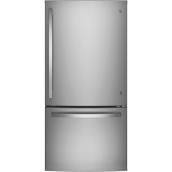 GE 24.9- cu. ft. Bottom-Freezer Refrigerator with Ice Maker (Fingerprint-Resistant Stainless Steel)