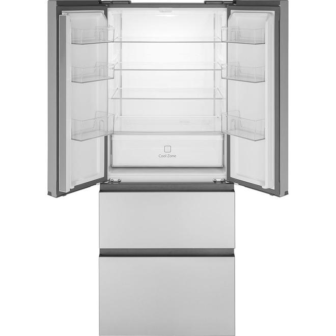 Haier French-Door Refrigerator with 2 Freezer Drawers 14.5-Ft³ Stainless Steel ENERGY STAR®