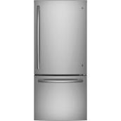 Réfrigérateur à congélateur inférieur de 30 po GE, 20,8 pi³, acier inoxydable, homologué ENERGY STAR