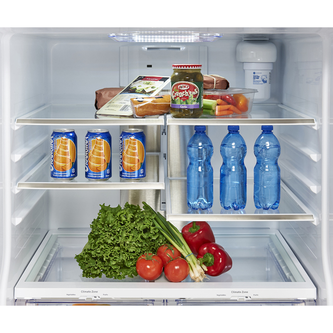 GE Profile French Door Refrigerator Bottom Freezer 24.8-cu.ft. FingerPrint Resistant Stainless Steel