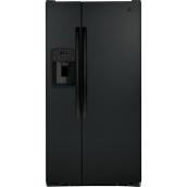 GE 33-in Side-by-Side Refrigerator with Water Dispenser - 23.2-cu. ft. - Black
