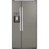 GE 23-cu.ft. Side-by-Side Refrigerator - 33-in - Slate - Water Dispenser