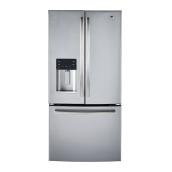 GE Profile 33-in French Door Refrigerator - Smudge-Free Stainless Steel - 23.8-cu ft - Water Dispenser