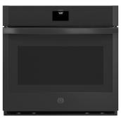 GE Self and Steam Cleaning - Single Fan European Convection Single Wall Oven Black 30-in