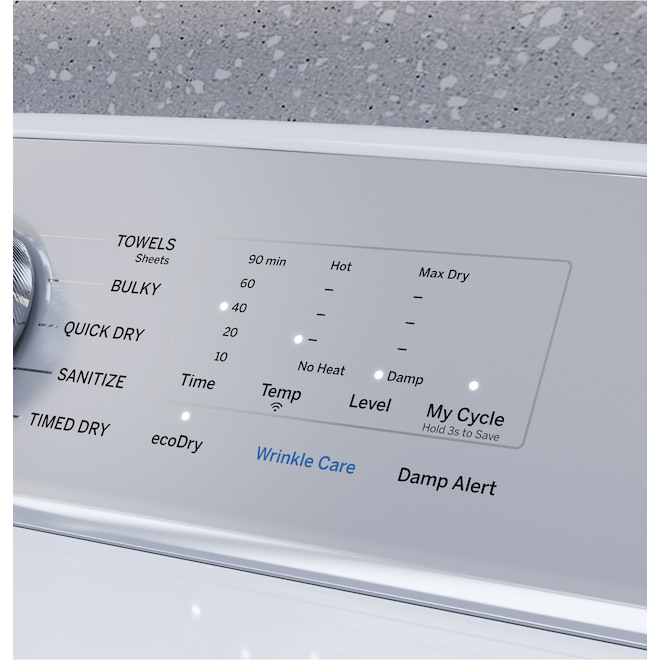 Sécheuse électrique avec Wi-Fi intégré GE Profile, 7,4 pi³, gris diamant, ENERGY STAR®