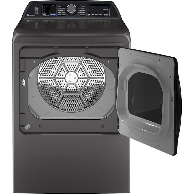 GE Profile 7.4-cu ft Wi-Fi Electric Dryer - Diamond Grey