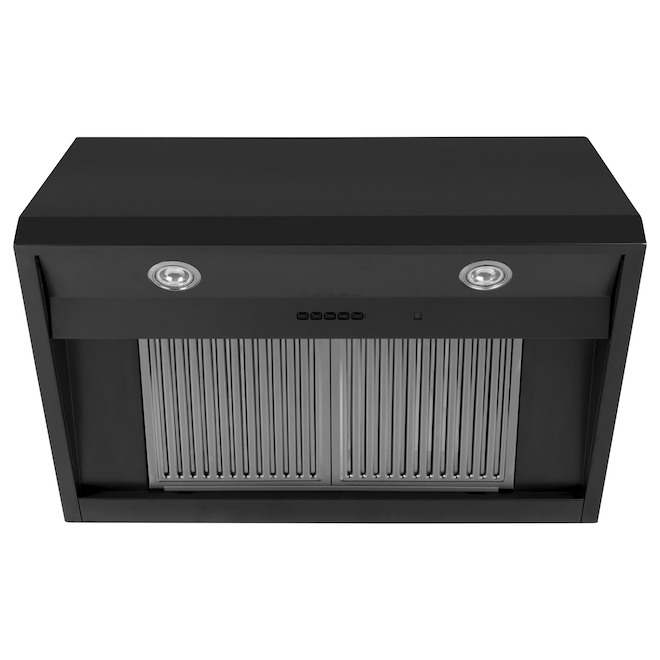 GE Café 30-in Matte Black Commercial Range Hood - 4 Speeds - 600 CFM
