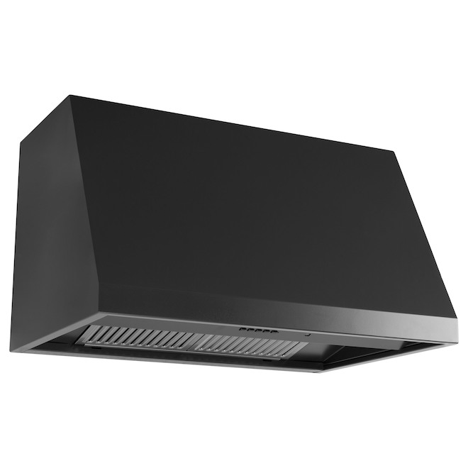 GE Café 30-in Matte Black Commercial Range Hood - 4 Speeds - 600 CFM