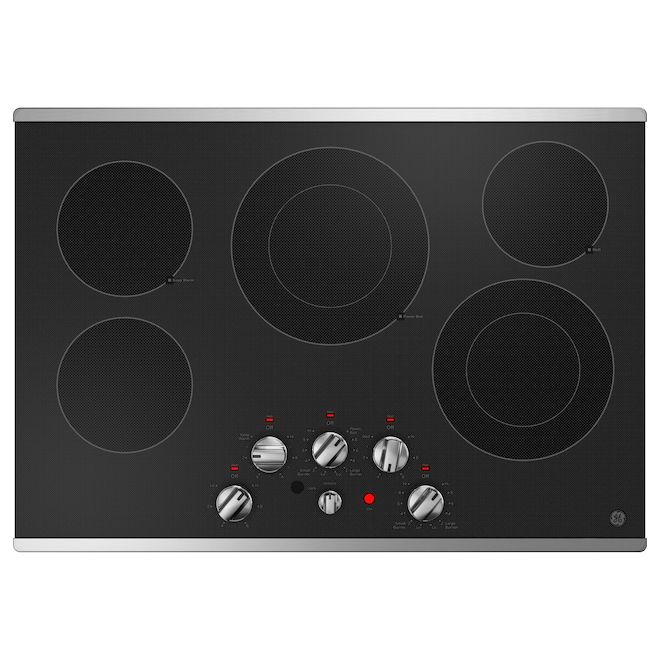 Table de cuisson électrique encastrée 30 po GE, commande par bouton, acier inoxydable