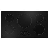 GE Profile Wi-Fi 36-in Black Built-In Induction Cooktop - 5 Elements - Glide Touch Controls - Black