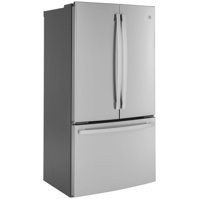 GE 23.1-ft³ Stainless Steel Bottom-Freezer French Door Refrigerator - Ice Dispenser