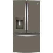 GE 22.1-ft³ Slate Bottom-Freezer French Door Refrigerator - Ice and Water Dispenser