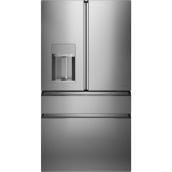 Café 22.3-ft³ 36-in Platinum Bottom-Freezer 4-Door Smart Refrigerator - Water/Ice Dispenser