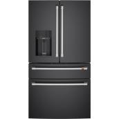 Café 36-in Matte Black Bottom-Freezer 4-Door Refrigerator - External Filtered Water Dispenser