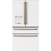 Café 36-in White Bottom-Freezer 4-Door Smart Refrigerator - 22.3-ft³