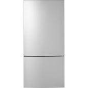 Réfrigérateur étroit GE 33 po 17,7 pi³ en acier inoxydable à congélateur inférieur