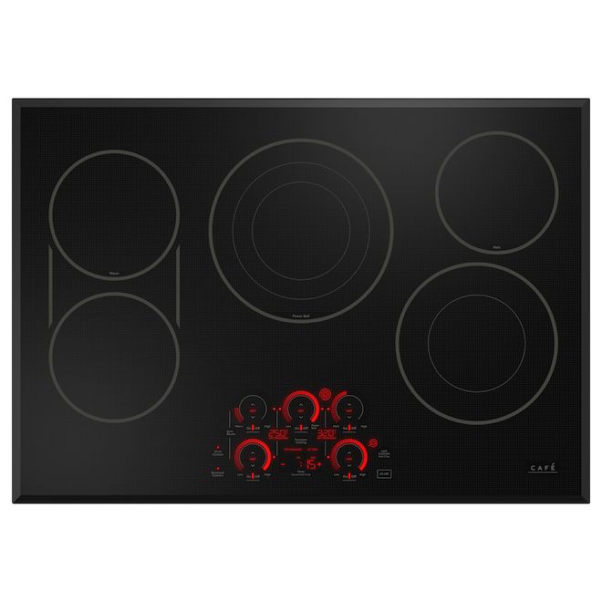 GE Café 30-in Smart Electric Built-in Black Cooktop with Touch-Controls