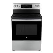 GE 30-in Stainless Steel Freestanding Electric Range with Steam Self-Cleaning 5-ft³ Convection Oven