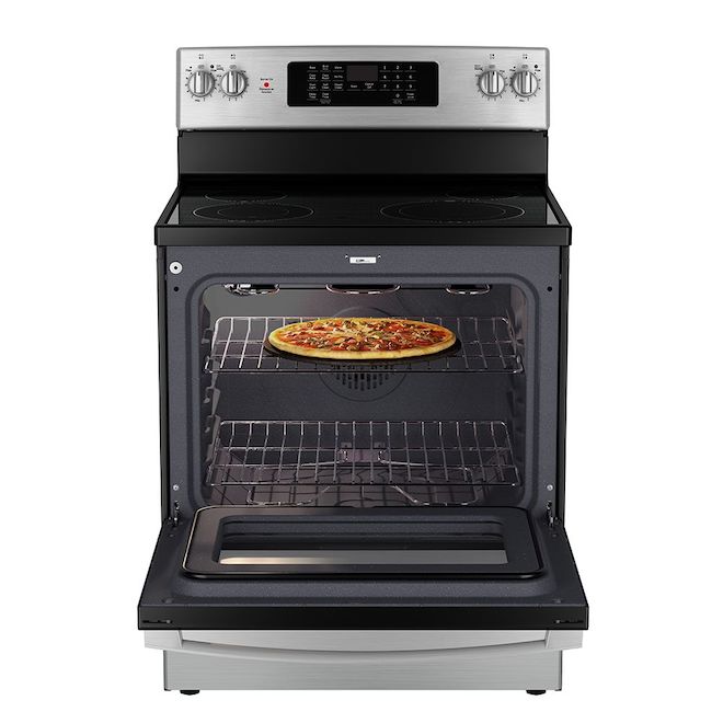 GE 30-in Stainless Steel Freestanding Electric Range with Steam Self-Cleaning 5-ft³ Convection Oven