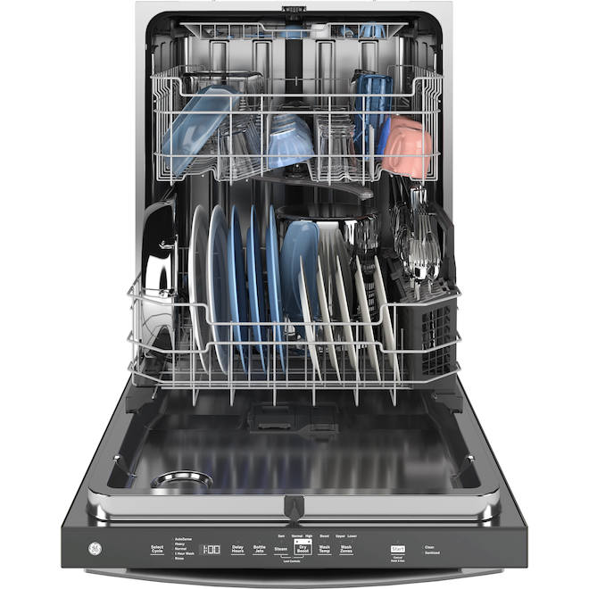 GE 600 Series 3 Level 47 dB Top Controls 24 In Built In Dishwasher